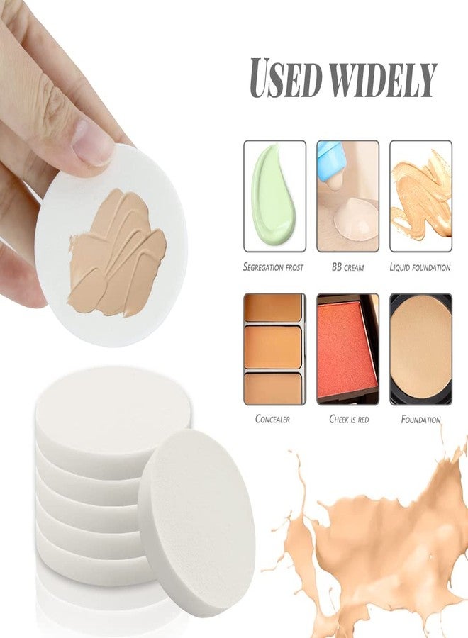 Vmiapxo 48 Pieces White Makeup Sponge, Cosmetic Sponge Round Foam Pad, Compact Facial Powder Puff, Beauty Makeup Foundation Powder Blender for All Skin Types Wet and Dry Dual Use - Image 4